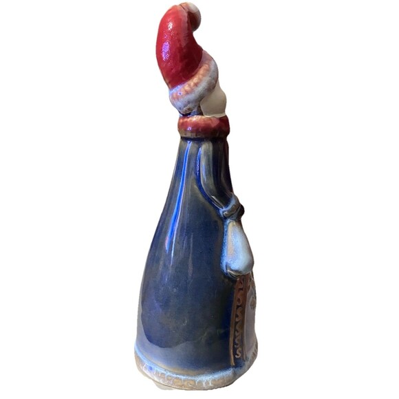 Vintage Old World Snowman Bell With A Cardinal Bird Glazed Shiny 8" Christmas - Picture 6 of 16